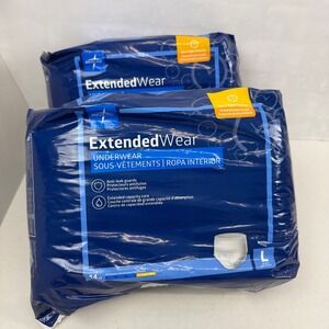 Medline Extended Wear Protective Underwear Size Large (14 per Pack) – Lot of 2‎